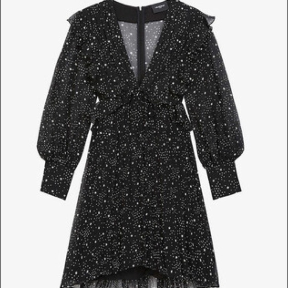 The Kooples Star print chiffon dress NWT Size M, france size 2